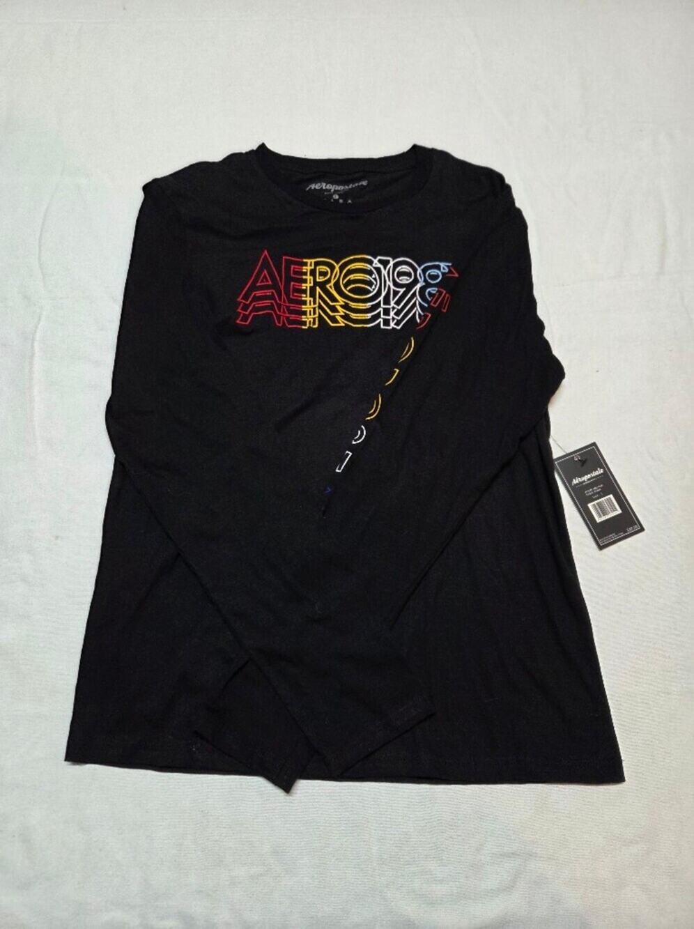 Aeropostale Men's Black Graphic Logo T-Shirt Size Large